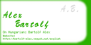 alex bartolf business card